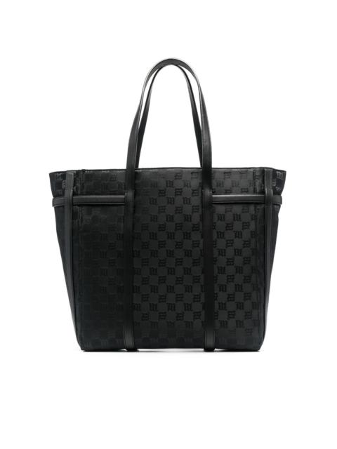 jacquard-monogram tote bag