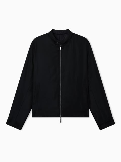 REVERSIBLE ZIP-UP JACKET IN MÉLANGE FABRIC