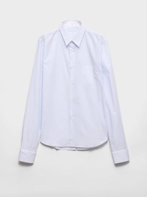 Striped cotton shirt with double collar