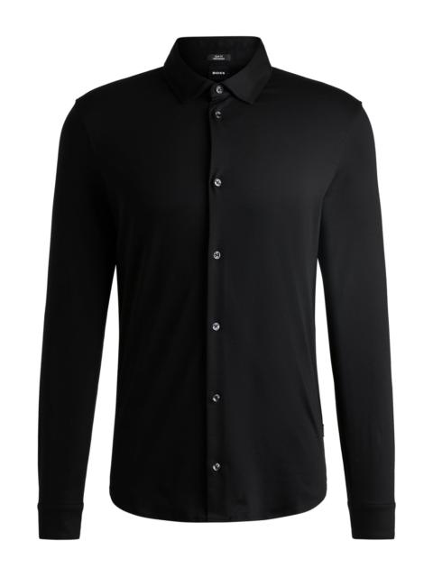 SLIM-FIT LONG-SLEEVED SHIRT IN MERCERIZED COTTON