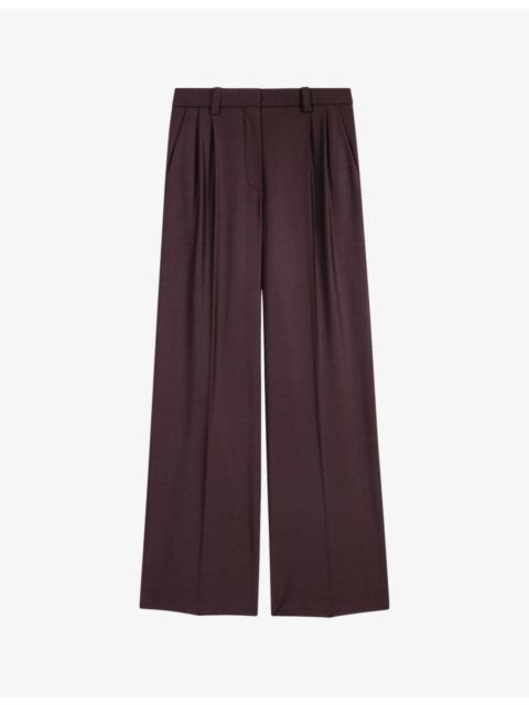 Straight-leg high-rise woven trousers