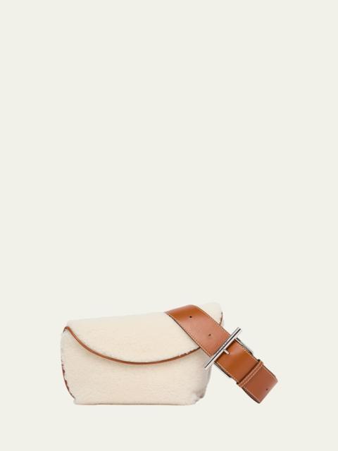T-Bar Sling Shearling Shoulder Bag