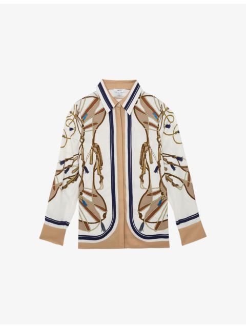 Ellis Scarf-Print Woven Shirt
