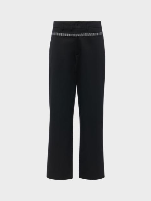 Waxed cotton wide-leg trousers