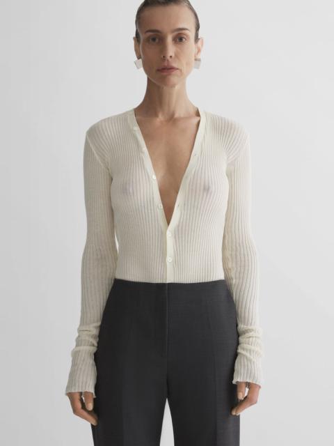 off-white knit buttoned bodyshort