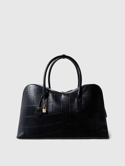 Ryder Crocodile-Embossed Weekender Bag