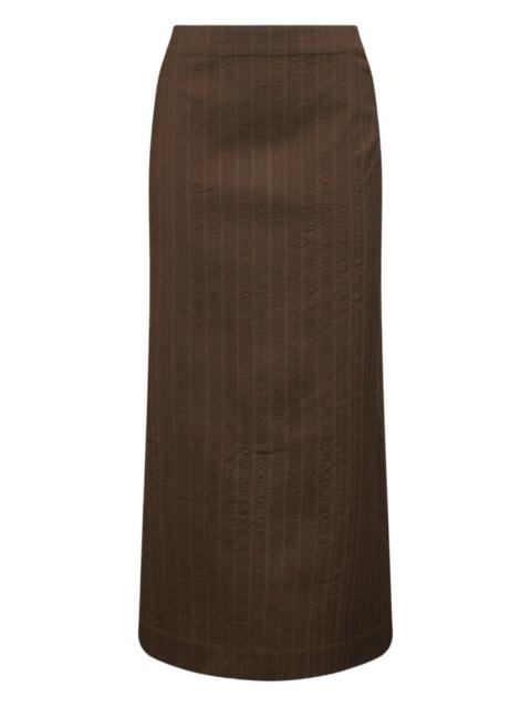 pinstripe button skirt