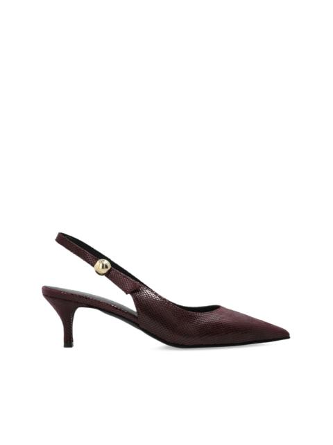65mm leather heeled pumps