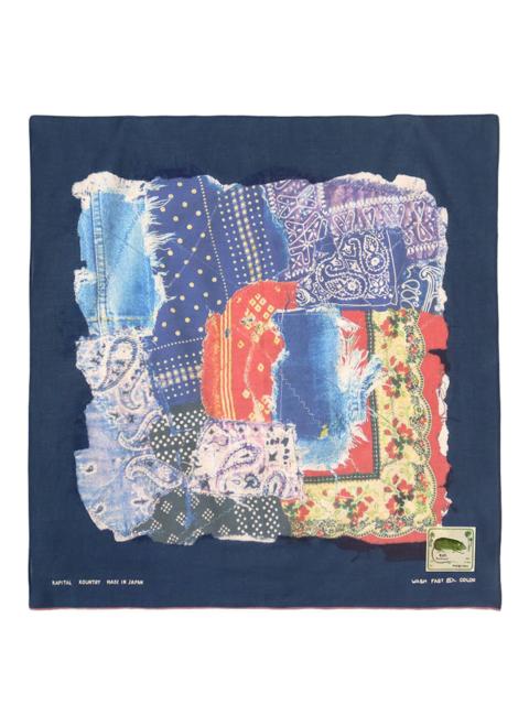 KAPITAL Fastcolor Selvedge Bandana (BANDANA Patchwork) 'Navy'