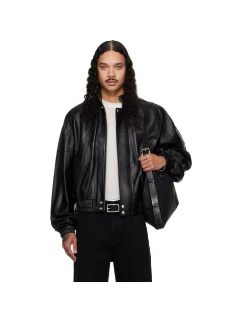 Black Blouson Leather Jacket