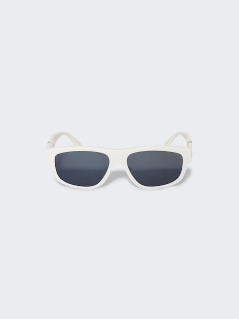 Diagonal Sunglasses White And Smoke Mirror