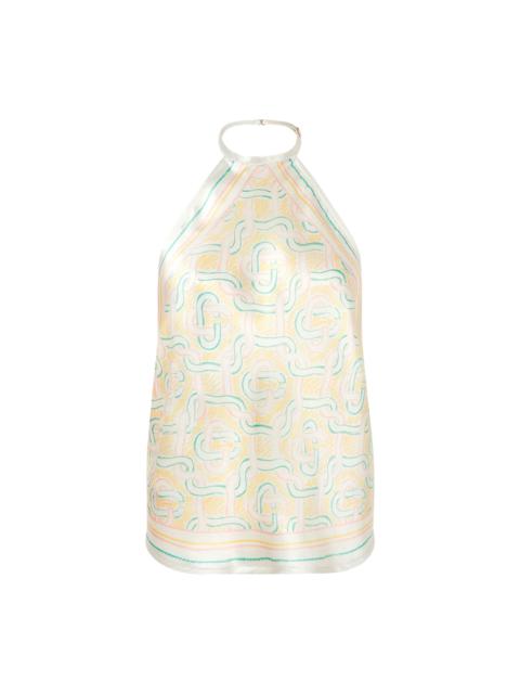 Crayon Monogram Silk Scarf Top