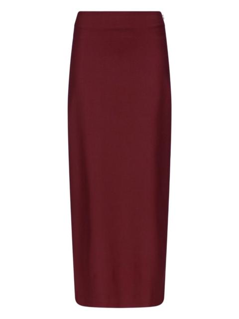 back-vent long straight skirt