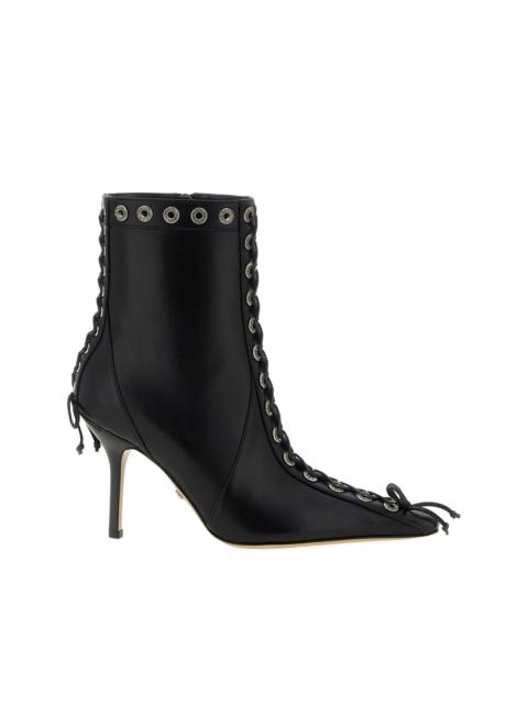95mm lace-up studded ankle boots