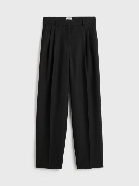 Double-pleat tailored trousers black