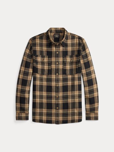 Plaid Cotton-Linen Workshirt
