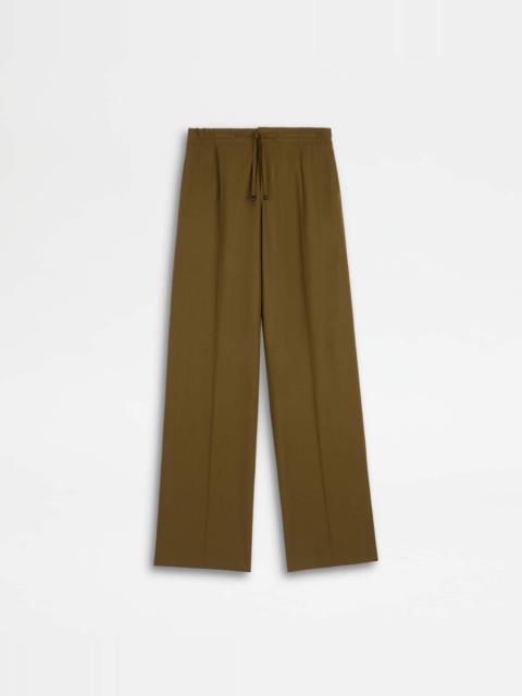 PANTS IN WOOL WITH DRAWSTRING - BROWN
