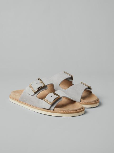 Washed suede urban slides