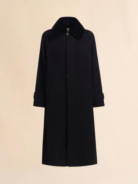 WOOL AND CASHMERE COAT WITH SHEARLING COLLAR