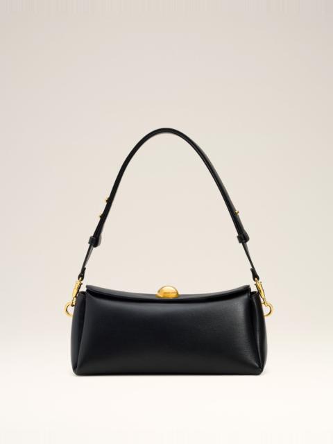 BLACK LEATHER CARROUSEL BAG