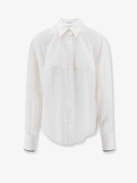Cotton Shirt With Monili Detail