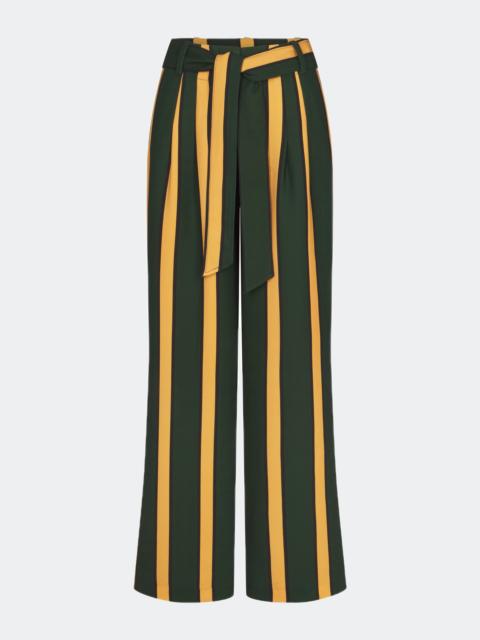 Alto Crepe Pant in Fern/Mustard Stripe