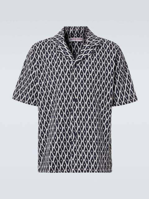 Printed cotton-blend terry shirt