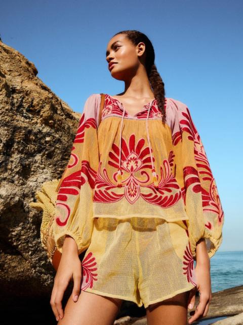 Soft Yellow Arabesc Blouse