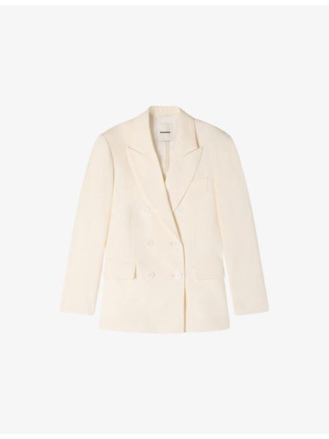 Tailored Peak-Lapel Woven Blazer