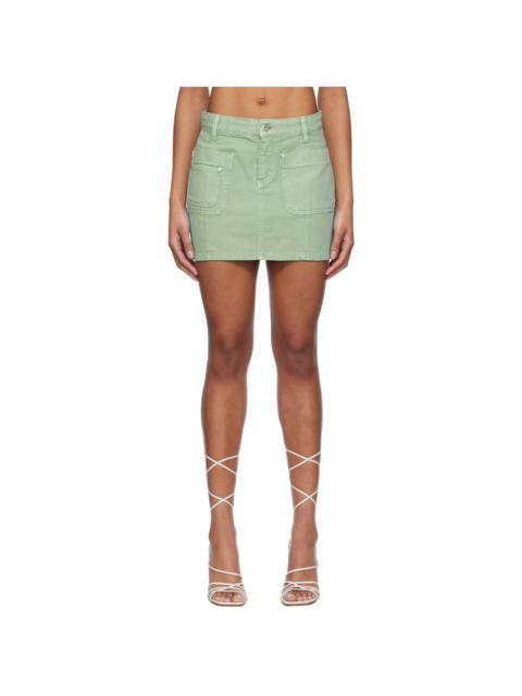Green Five-Pocket Miniskirt