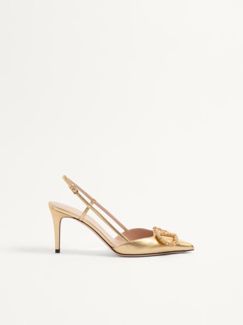 VLOGO SIGNATURE SLINGBACK PUMP IN LAMINATED NAPPA LEATHER 80MM