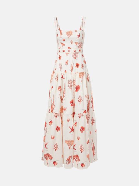 Lima printed linen maxi dress