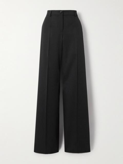 Wide-leg Wool-blend Twill Pants