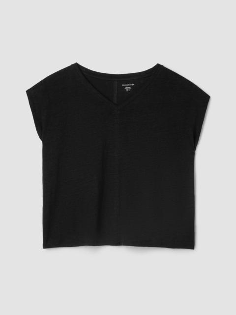 Organic Linen Jersey V-Neck Tee