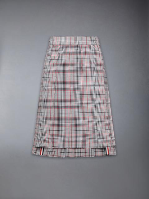 PLAID CHECK COOL WOOL PLEATED SKIRT