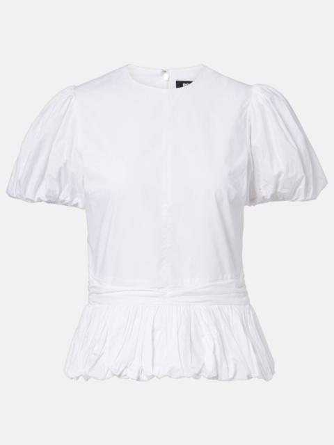 Alix peplum cotton poplin top
