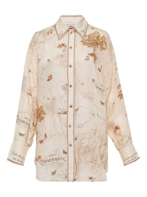 map-print shirt