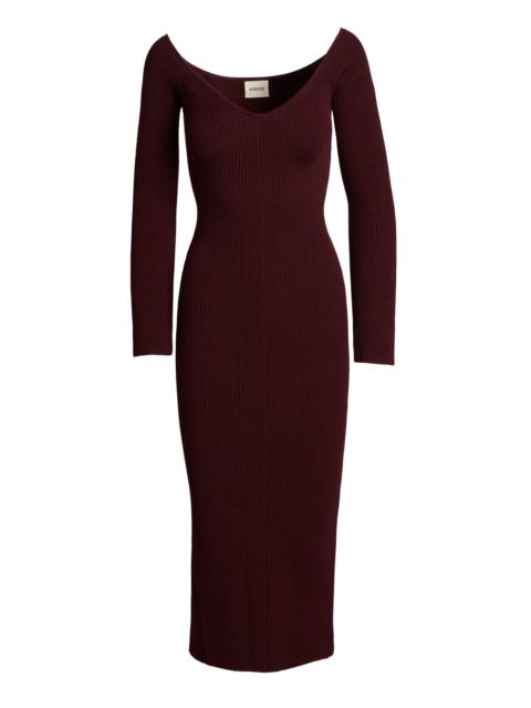 Pia Off-The-Shoulder Midi Dress burgundy
