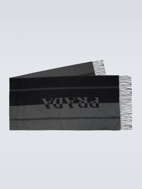 Logo wool scarf