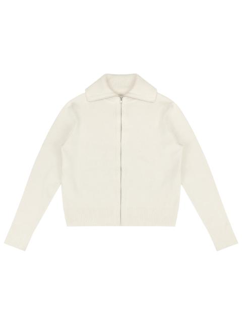 KNIT ZIP UP JACKET IVORY