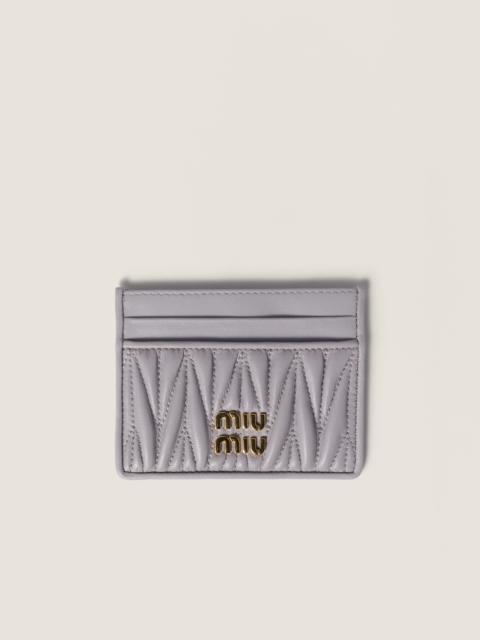 Matelassé nappa leather card holder