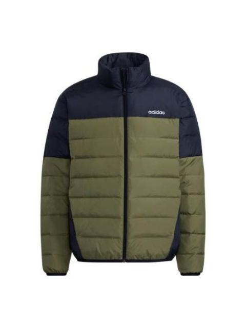 Men's adidas neo Alphabet Large Logo Sports Stay Warm Dark Olive Green Down Jacket H45233