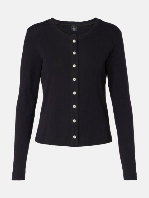 Pointelle cotton cardigan