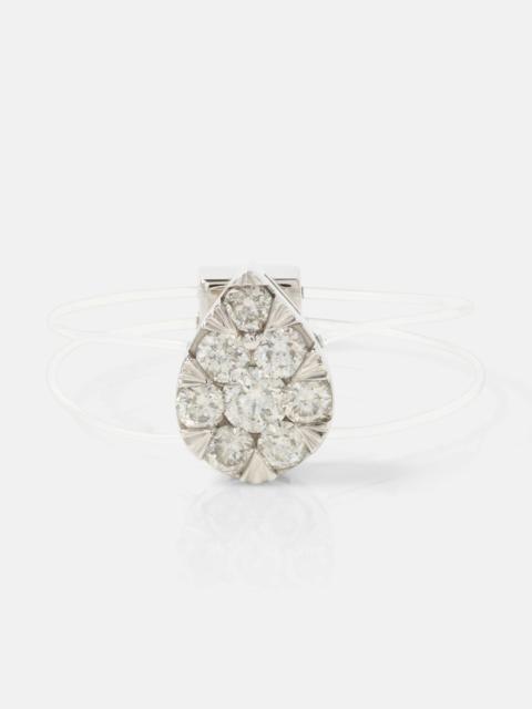 Floating 18kt white gold ring with diamond