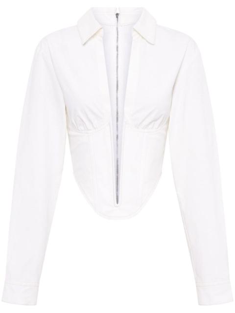 V-wire long-sleeve corset shirt