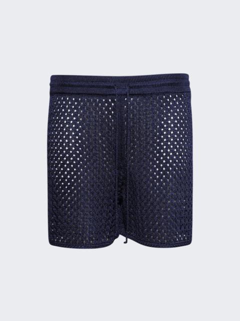 Sporty Perforated Short Navy