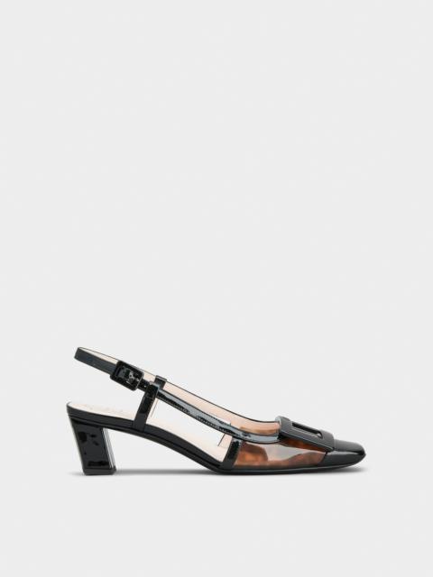 Belle Vivier Slingback Pumps in patent fabric