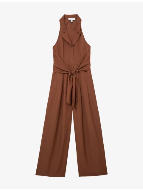Taya Tie-Front Woven Jumpsuit