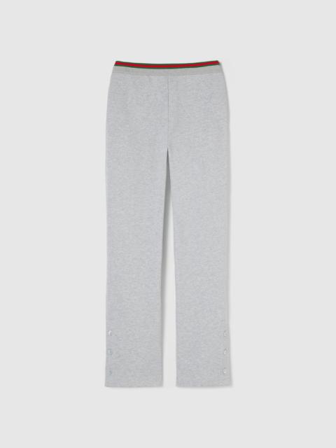 Cotton jersey leisure pants with Web