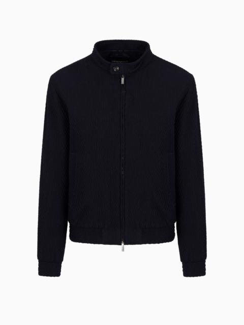 BLOUSON IN 3D-EFFECT VIRGIN-WOOL STRETCH JERSEY KNIT